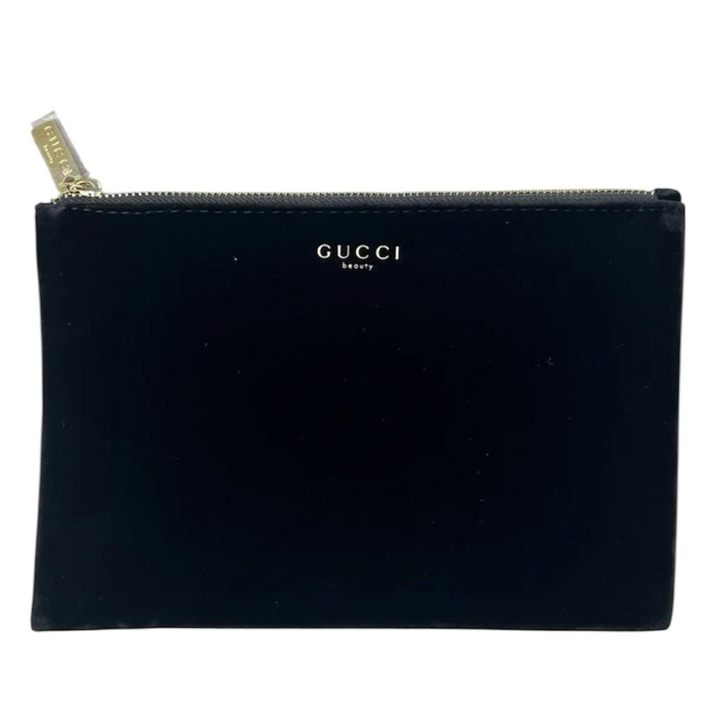 GUCCI Beauty Black Zip Pouch Velvet